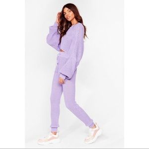 Nasty Gal Knit's Down to You Sweater and Jogger Set